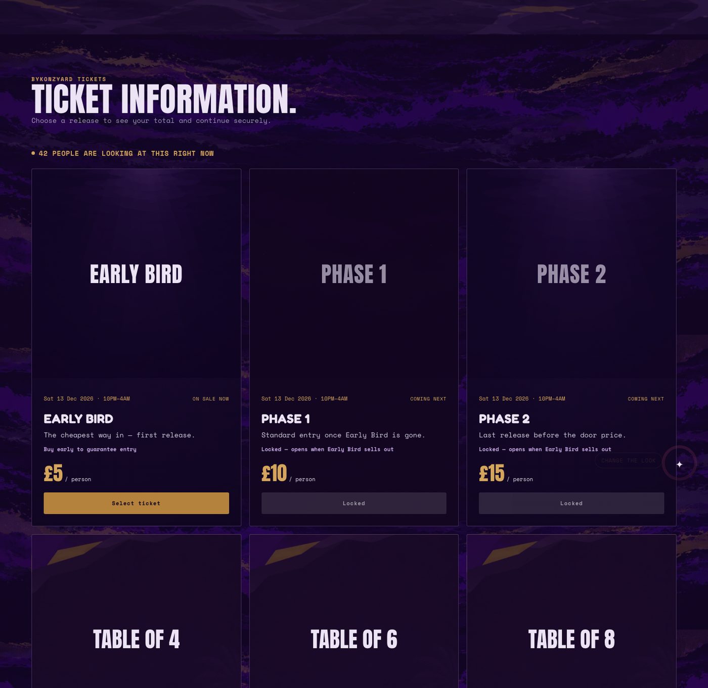 Ticket page with the viewer cue