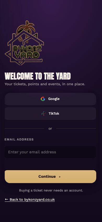 Sign-in screen with back link